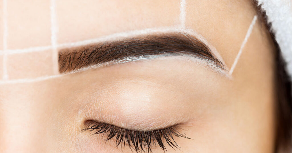 Marking lines for natural hairline design.