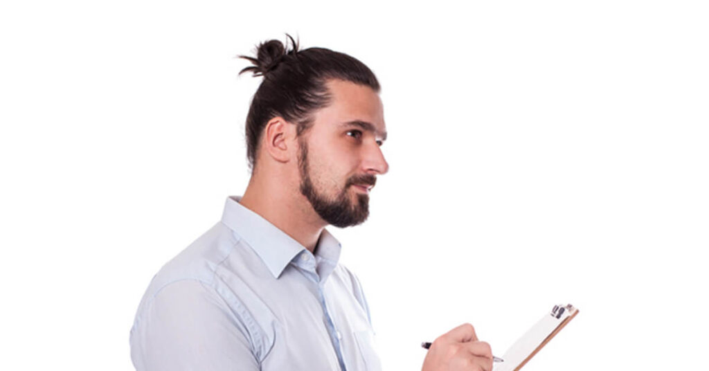 Man taking notes