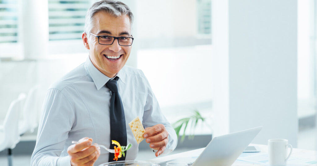 Man eating nutritious meal