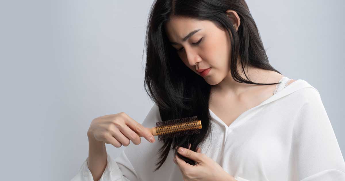 Woman with beautiful soft Korean hair