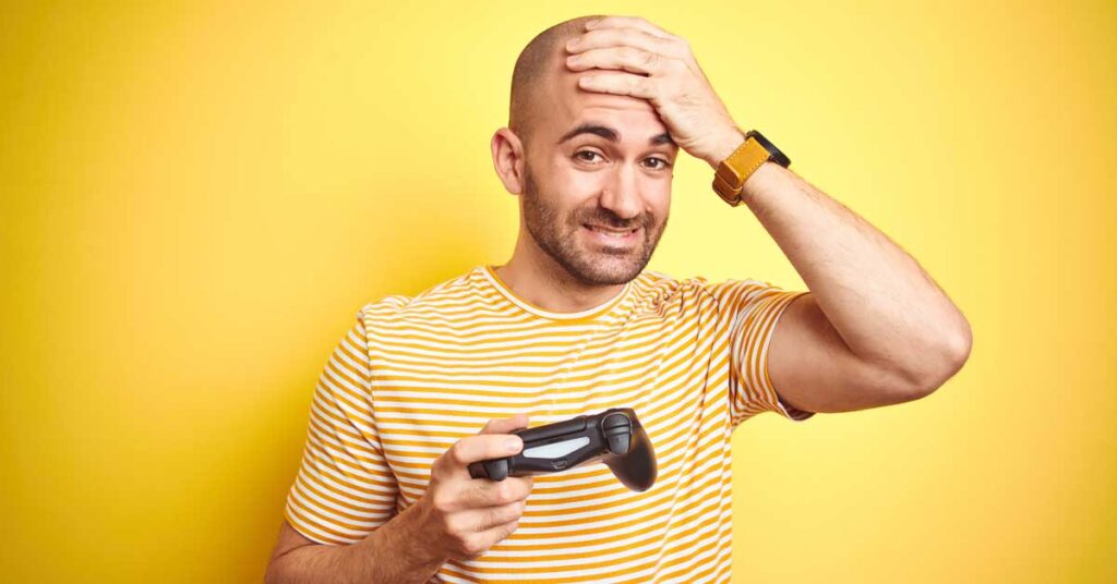 Online gamer with hair loss