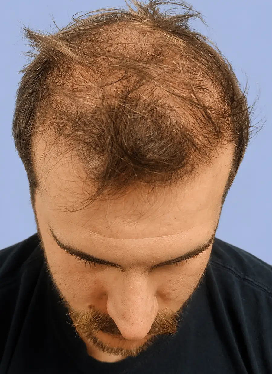 Before hair transplant — 3,019 grafts · 31 y/o man